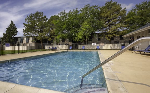 the swimming pool at our apartments