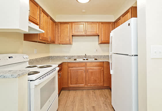 Sundridge Apartments – Kitchen – Efficient Appliances Included - Electronic Thermostat - Electric Range - 24 Hour Emergency Maintenance - Ask for a Tour – Pet Friendly - Extra Storage