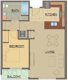 Floor Plan  One Bed Floor Plan | Apartments For Rent Shoreline Washington | Echo Lake