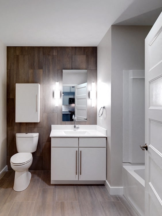 Modern Bathroom at Montgomery Mill Apartments in Windsor Locks, CT