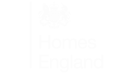 the logo for homes against a black background