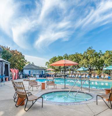 our resort style swimming pool is clean and ready for guests to enjoy