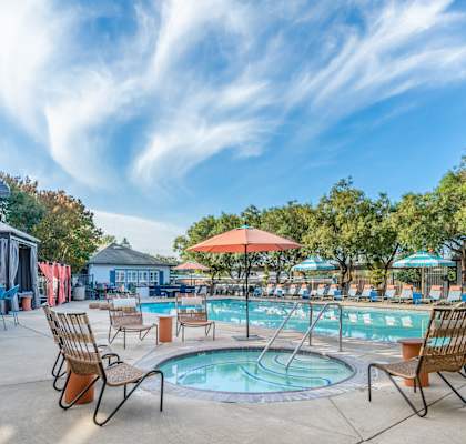 our resort style swimming pool is clean and ready for guests to enjoy