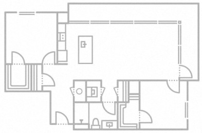  Floor Plan 2 Bedroom  1 Bathroom + Balcony