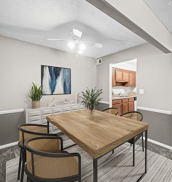 dining area in apartment floor plan