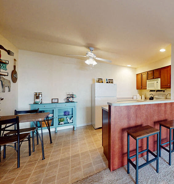 apartment kitchen with appliances