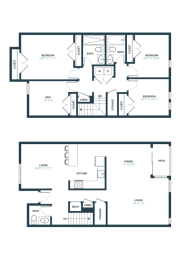 Trillium Three Bedroom with den townhome at Trillium Apartments, Fairfax, VA, 22031