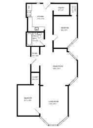  Floor Plan Two Bedroom One Bath Floor Three