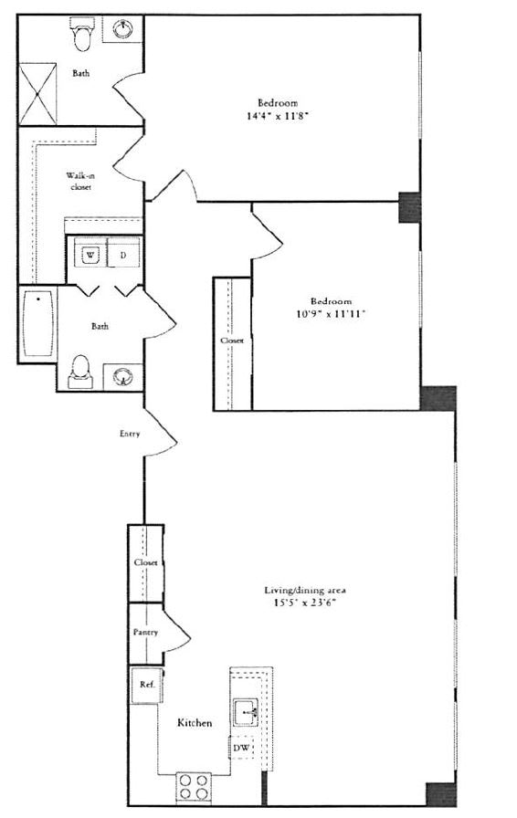 2 bedroom apartment to rent in Cambridge MA Floor Plan