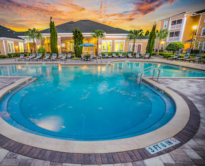 Brandon Pool Twilight at The Oasis at Brandon, Riverview, FL, 33578