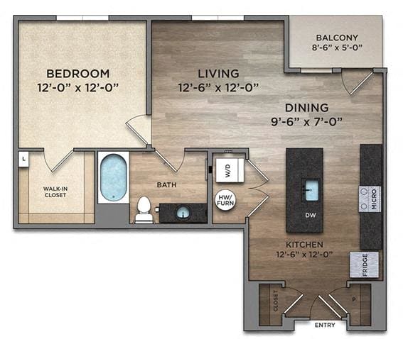 A80_2_FloorPlan at The Nicholas, Ohio, 43215