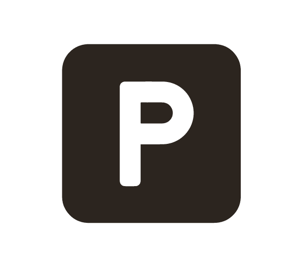 a white parking sign icon isolated on a white