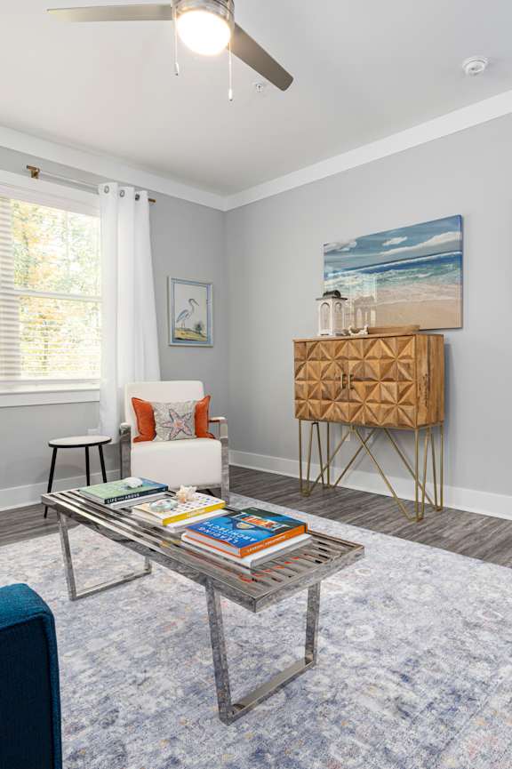 Modern Living Room with Couch at Park Circle Village Apartments, North Charleston