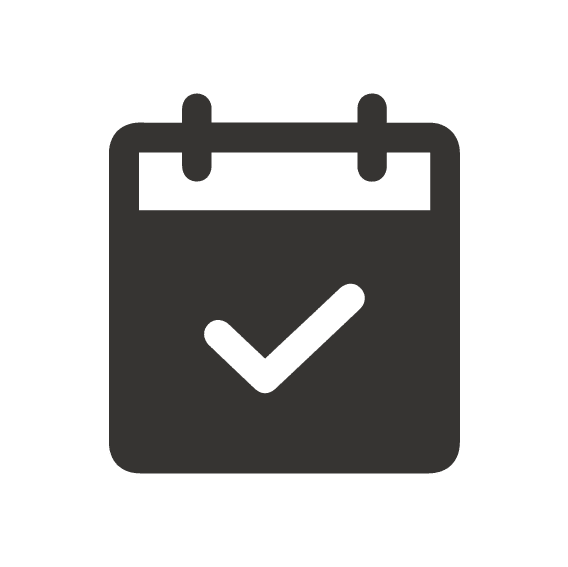 a picture of a calendar with a check icon