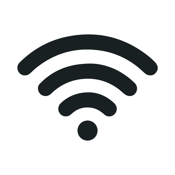 a graphic of a black wifi symbol isolated on a white