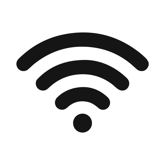 a graphic of a black wifi symbol isolated on a white