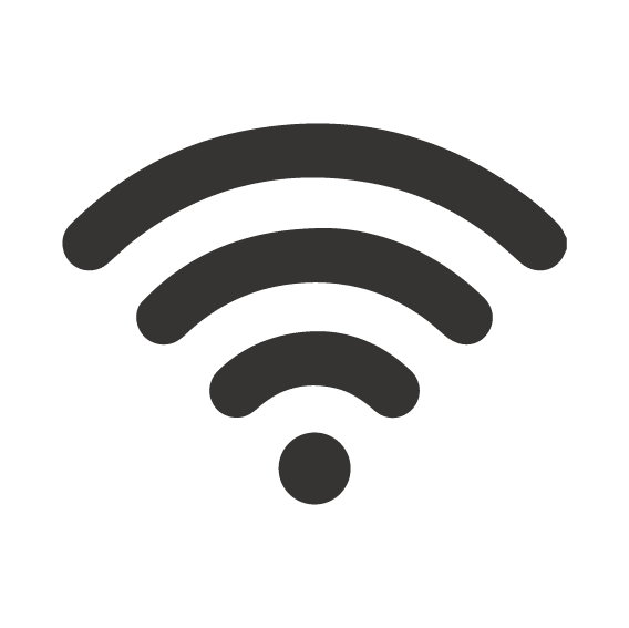 a graphic of a black wifi symbol isolated on a white