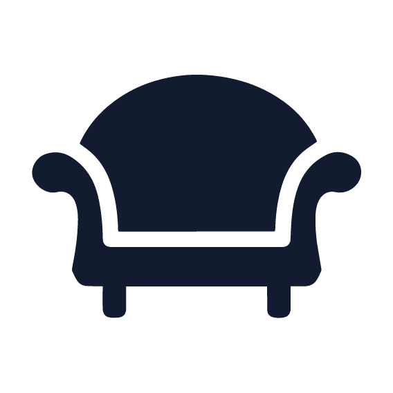 a silhouette of a couch