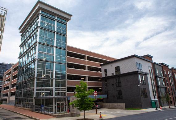 a tall building on the corner of a street at Walnut Street Commons, Allentown, Pennsylvania