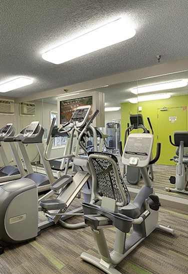 A gym with treadmills, elliptical machines and other exercise equipment. at Lou Park, Minnesota, 55426