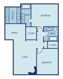 Floor Plan  C2 Floor Plan at The Entro, Dallas, TX, 75230