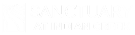 Sanctuary at Indian Creek's logo in white