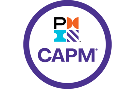 The image is a logo with the letters P, M, and CAPM inside a circle.