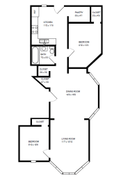  Floor Plan Two Bedroom One Bath Floor Two