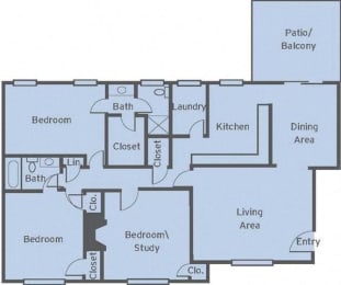 C2 Floor Plan at The Mason Mills Apartments, Decatur, 30033