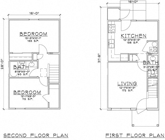 Floor Plan  2 Bedroom townhouse
