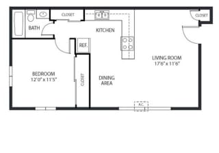 Northeast Villas Altura Floor Plan Northeast Villas Apartments in Fridley, MN 1 Bedroom 1 Bath
