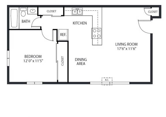 Northeast Villas Apartments in Fridley, MN 1 Bedroom 1 Bath