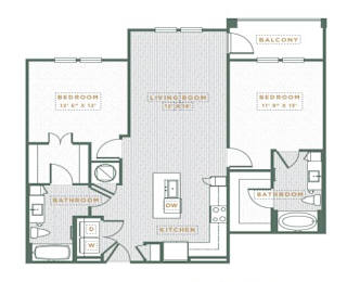 B1 Floorplan at POINTE AT EAST SHORE APARTMENTS, Florida, 32703