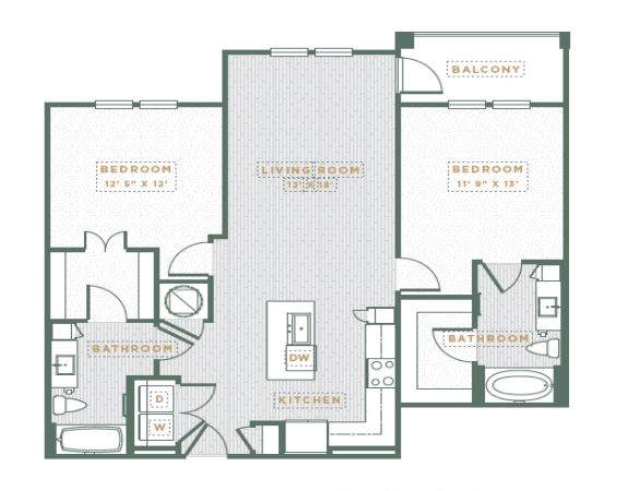 B1 Floorplan at POINTE AT EAST SHORE APARTMENTS, Florida, 32703