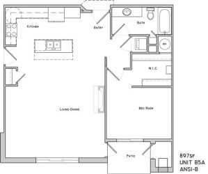 Wiltshire one bedroom one bathroom floor plan at The Flats at 84 Wiltshire one bedroom one bathroom floor plan at The Flats at 84