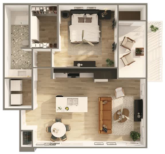 Linda Vista Luxury Rentals in Oro Valley, Arizona One Bedroom Floor Plan