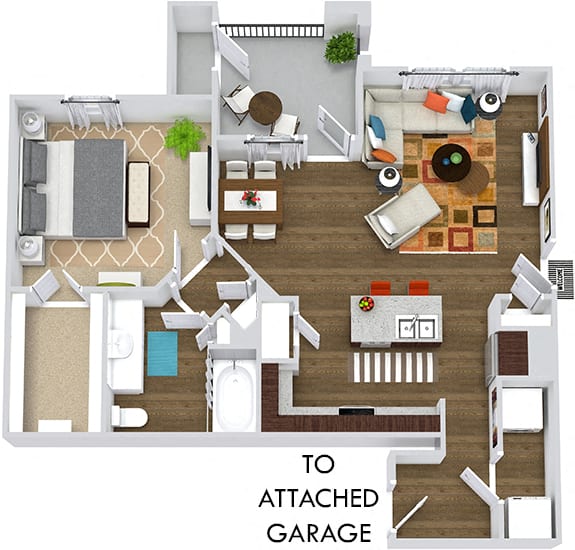 3D Marabella with Attached Garage. 1 bedroom apartment. Kitchen with island open to living/dinning rooms. 1 full bathroom. Walk-in closet. Patio/balcony.