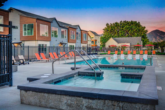 our apartments have a resort style pool with chairs