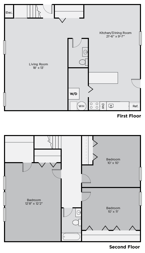 Weldon Townhome Three Bedroom Floor Plan