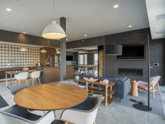 Indoor Lounge With Kitchen & Living Area