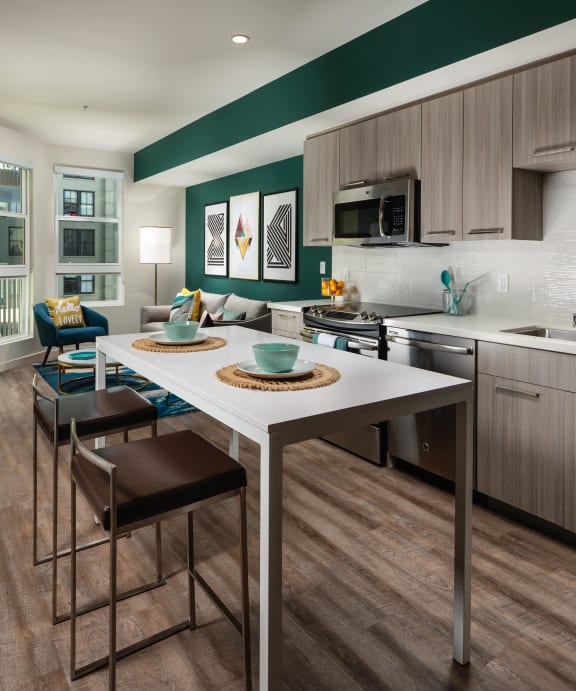 Model Kitchen at Topaz Apartments, Los Angeles, CA, 90013