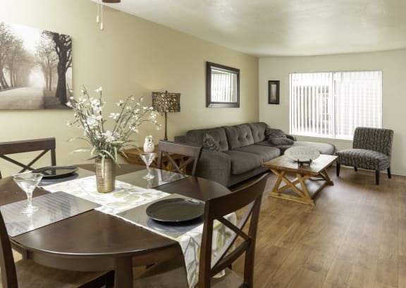 Living and Dining Area at California Place