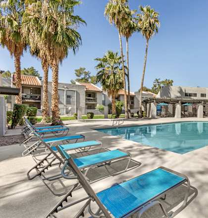 Lounge Area by the Pool at Aztec Springs