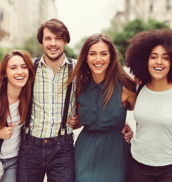 a group of people posing for a picture