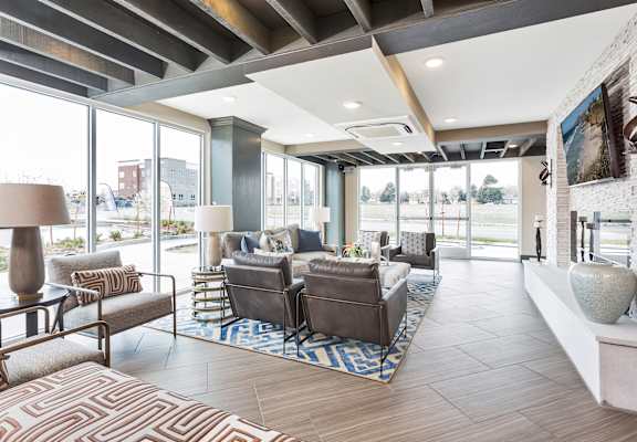 the preserve at gateway living room with couches and chairs