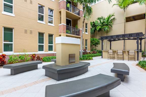 Courtyard Before at One Plantation in Plantation, Florida 33324