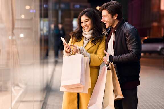 Happy Couple Shopping