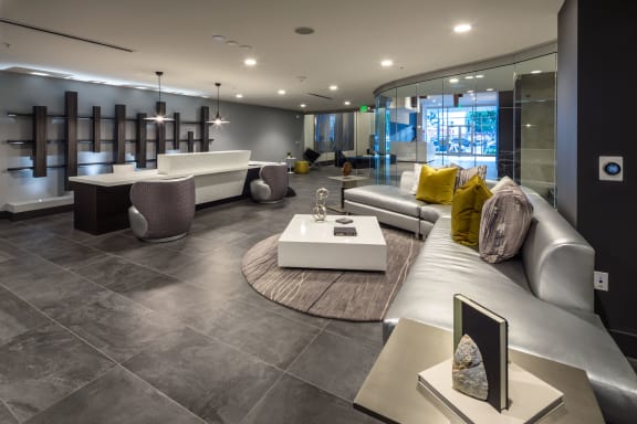 leasing lobby at Topaz Apartments, Los Angeles, CA, 90013