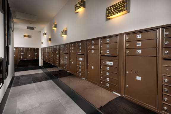 mail room at Topaz Apartments, California, 90013