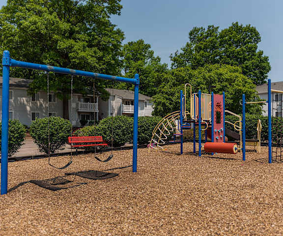 our playground has a variety of equipment for kids to play on